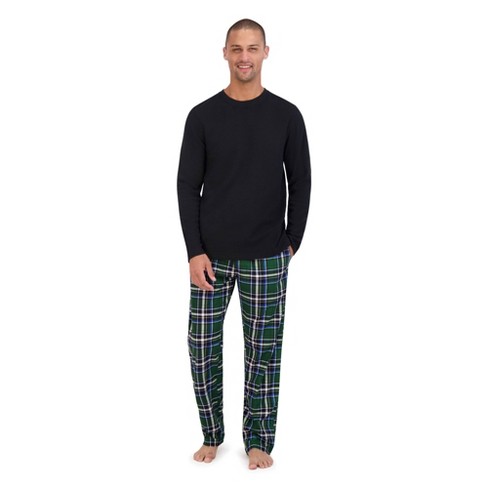 Hanes Premium Men's Knit Long Sleeve Pajama Set 2pc - Black XXL