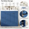 36" Single Sink Bathroom Vanity With Ceramic Basin Sink Top, Freestanding Vanity With 2 Drawers And 2 Doors - 3 of 4