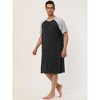 Lars Amadeus Men's Comfy Lounge Soft Loose Short Sleeves Sleep Nightgown 2 Pack - 4 of 4