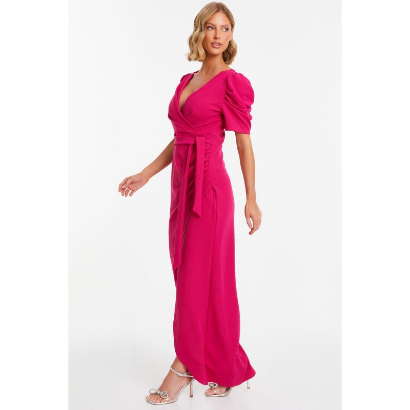 QUIZ Women's Puff Sleeve Maxi Dress, 3 of 6