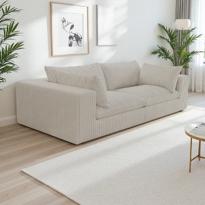 39.8" Corduroy 2-Seater Sofa with Modular Design & Removable Cushions - 1 of 4