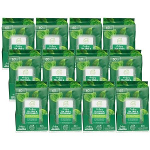 Petal Fresh Pure Tea Tree and Peppermint Cleansing Wipes Makeup Remover - Case of 12/60 ct - 1 of 4
