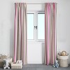 Bacati - Mod Stripes Pink Beige Brown Cotton Printed Single Window Curtain Panel - image 3 of 4