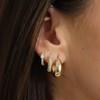 Small Sterling Silver Huggie Hoop Earrings Set for Women, 14K Gold Plated Hoops Stacks for Multiple Piercings - 2 of 4