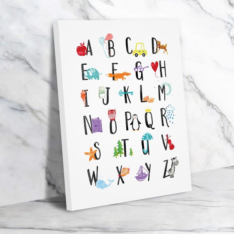 Americanflat Educational Watercolor Alphabet By Elena David Unframed Canvas Wall Art, 4 of 9
