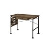 Royal Hampton Writing Desk with Industrial Style and 3 Tier Sleek Side Shelves, Oak Brown - 3 of 4