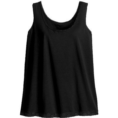 ellos Women's Plus Size Lace Trim Tank