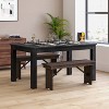 Taylor & Logan 60"x38" Ingles Rectangular Dining Table Black: Solid Pine, Indoor & Outdoor Use - 3 of 4