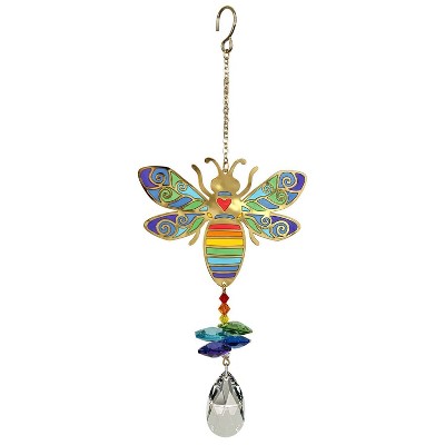 Gold and Multicolor Crystal Bumble Bee Suncatcher