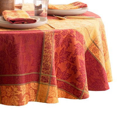 Elrene Maplewood Jacquard Harvest Cotton Tablecloth - Elrene Home Fashions