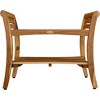 30" Symmetry ED932 Wide Teak Shower Bench with Handles - EcoDecors: Bathroom Bench, Non-Upholstered, 250lb Capacity - 3 of 4