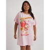 Women's Oversized Graphic T-Shirt Dress - Pink/Strawberry Shortcake - 2 of 4