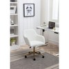 Okak Teddy Office Chair with Golden Metal Base, Swivel Chair with Adjustable Height and Universal Wheel, Desk Chair for Office, Study - 3 of 4