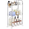 Hachikiko 3 Tier Acrylic Rolling Storage Cart - Clear Bathroom Organizer with 4 Extension Poles,Transparent Utility Cart with Wheels - 2 of 4