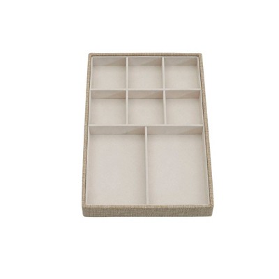 Latte Canvas Stackable Jewelry Organizer Trays, Set of 3