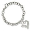 Black Bow Jewelry Women's Stainless Steel Heart and CZ Charm Bracelet, 7.5 Inch - 3 of 4