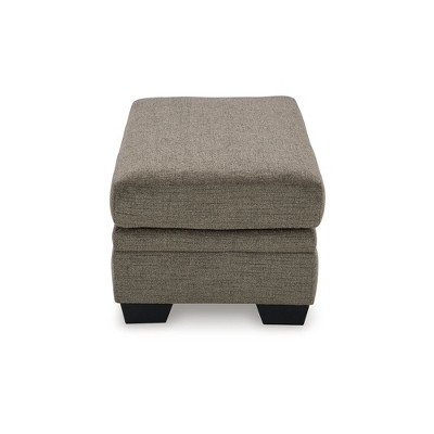 Stonemeade Nutmeg Brown Polyester Ottoman with Faux Wood Finish
