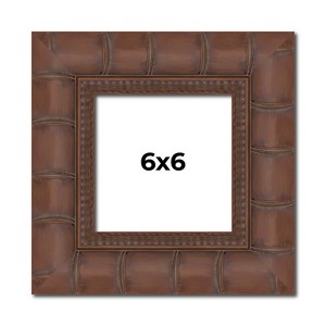 PosterPalooza | 6x6 Wide Bamboo Picture Frame, UV Acrylic, 4 Finishes - Brown, Black, Silver, and Natural - 1 of 4