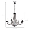 Maxax 20" 8-Light Grey Iron Chandelier, Rustic Farmhouse Ceiling Lighting for Dining Room Living Room Bedroom - 3 of 4