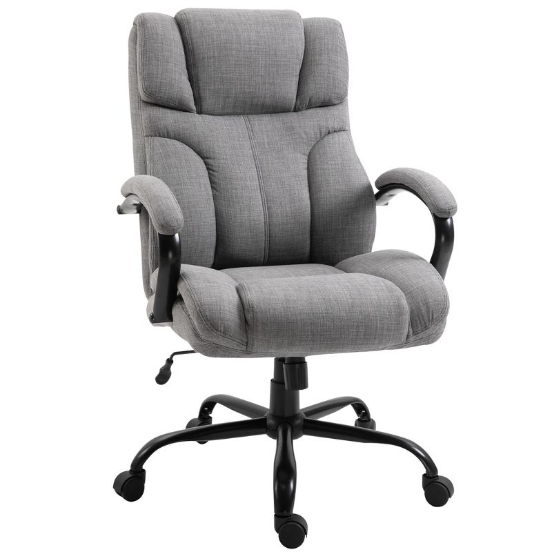 Vinsetto 500lbs Big and Tall Office Chair with Wide Seat, Ergonomic Executive Computer Chair with Adjustable Height, Swivel Wheels and Linen Finish, 1 of 9