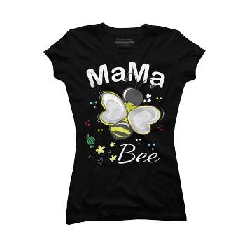 Junior's Design By Humans Mama Bee Floral Pattern By Aminemangaka1 T-Shirt