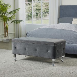 NicBex Ottoman with Storage Bench Storage Organizer Ottoman End of Bed Tufted Storage Benches Footrest With Crystal Buttons for Bedroom - 1 of 4