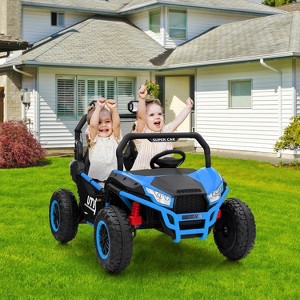 Remote-Control 24V Kids’ Off-Road UTV, 2-Seater Electric Ride-On Car w/Suspension, LED Lights, Outdoor Toy for Ages 3–8 - 1 of 4