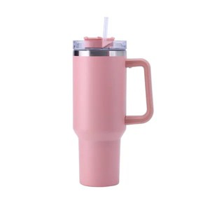 30OZ Straw Coffee Insulation Cup W/ Handle Portable Car Stainless Steel Water Bottle LargeCapacity Travel BPA Free Thermal Mug - 1 of 4