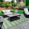 Northlight 4' x 6' Green and White Striped Rectangular Outdoor Area Rug - 2 of 4
