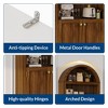 71.6" Tall Arched Cabinet, 5 Tier Bookcase Arched Book Shelf with Doors and Adjustable Shelves, for Living Room, Bedroom - 3 of 4