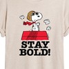 Women's - Peanuts - Stay Bold Oversized Graphic T-Shirt - 2 of 4