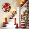 Pre-Lit Christmas Wreath for Front Door, 24 Inch Large Lighted Wreath with Xmas Balls, Red Bow & Berries, Battery Operated Christmas Wreath - 3 of 4