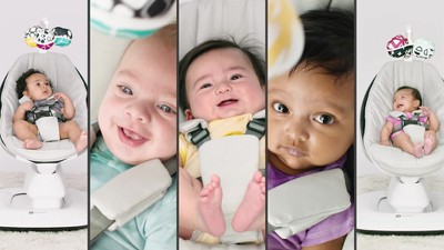 Classic Gray Smart Plug-in Musical Baby Rocker