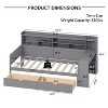 Twin/Full Size Wooden Daybed with Storage Shelves, Multi-Functional Bed with 2 Storage Drawers and Study Desk - ModernLuxe - 3 of 4