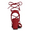 Allegra K Women's Back to College Lace Up Block High Heels Sandals - 3 of 4