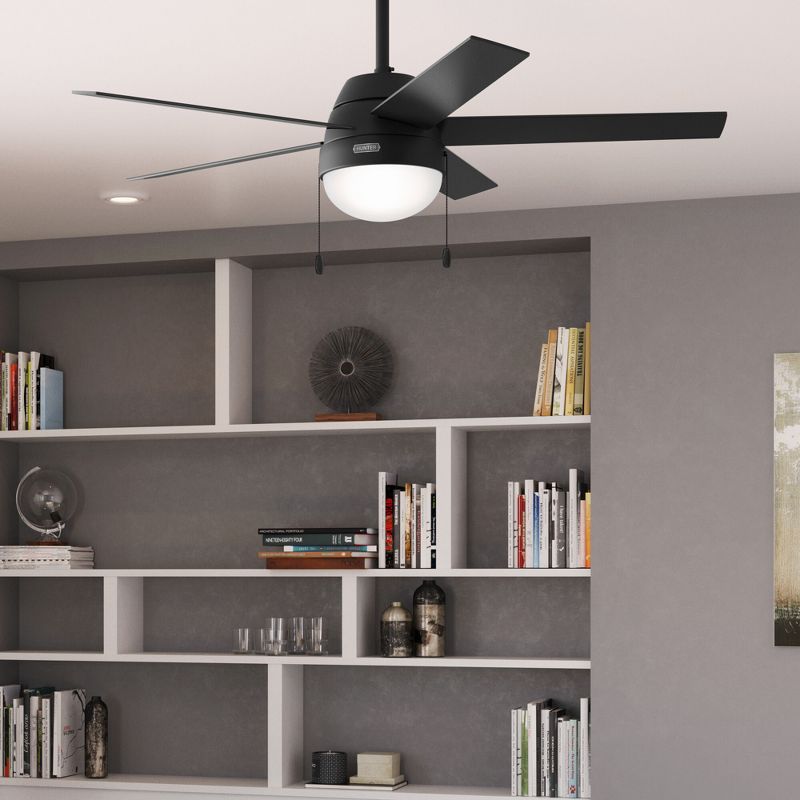 52&#34; Anslee Ceiling Fan with Light Kit and Pull Chain (Includes LED Light Bulb) Matte Black - Hunter Fan, 4 of 12