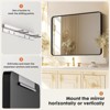 FURNIinspire Decorative Wall Mirrors Bathroom Vanity Mirror, Hanging Mirror With Aluminum Alloy Frame, Anti-Rust, Tempered Glass, Black, 22"*30" - 4 of 4