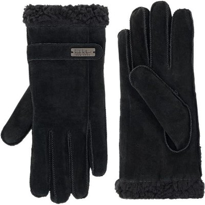 Nicole Miller Women Winter Gloves - Suede Leather Gloves with fleece lining, Women Winter