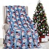 Plazatex Blue Snowman Micro plush Decorative All Season Blue Color 50" X 60" Throw Blanket - 4 of 4