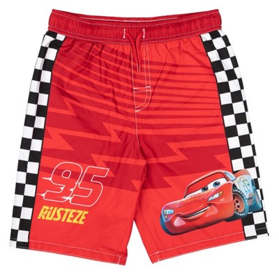 Disney Cars Lightning McQueen UPF 50+ Swim Trunks Bathing Suit Little Kid Sizes (18 Months - 7-8)