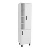Chic Crate-White Linen Cabinet – Open Storage w/ 2 Doors | Modern Minimalist Design - 3 of 4