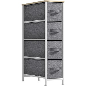 Sorbus 4 Drawers Narrow Dresser - with Steel Frame, Wood Top & Easy Pull Fabric Bins for Small Spaces, Closets, Bedroom, Bathroom & Laundry - 1 of 4
