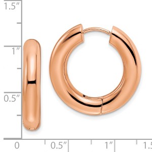 Chisel Stainless Steel Polished Rose IP-plated 5mm Hinged Hoop Earrings - 1 of 4