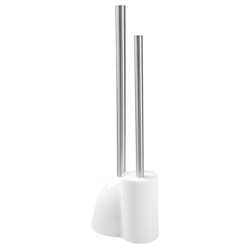 iDESIGN Toilet Brush with Holder and Plunger Set White, 3 of 11