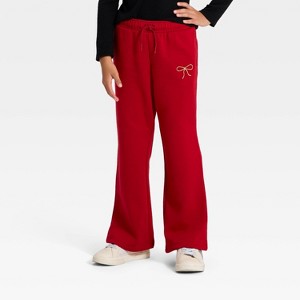 Girls' Pull-On Fleece Pants - Cat & Jack™ - 1 of 4