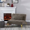 NicBex Single Sofa Bed Convertible Futon Sofa with Gold Metal Legs for Apartments or Studios - 4 of 4