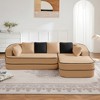106" Teddy Velvet L-Shaped Sectional Sofa with Chaise, Boneless 32D High-Density Foam, Fluffy Comfy Couch with Curved Armrests, No Assembly - 2 of 4