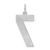 Black Bow Jewelry Sterling Silver, Athletic Collection, Large Polished Number 7 Pendant - 3 of 4