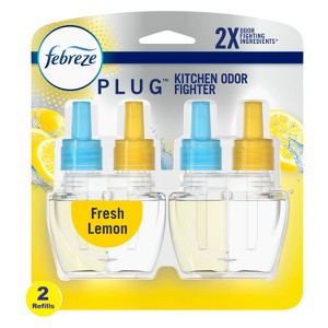 Febreze Kitchen Fade Defy Plug Air Freshener - Fresh Lemon - 2pk