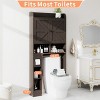 Dyonery 32.3''W Over The Toilet Shelf with Toilet Paper Holder, Bathroom Organizers and Storage Over Toilet with Adjustable Bottom Bar，White/Gray - 2 of 4